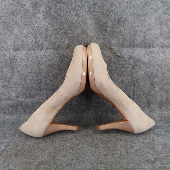 Franco Sarto Shoes Womens 7.5 Pump Platform Fashion Suede Beige Round Toe Orlina - Picture 12 of 16